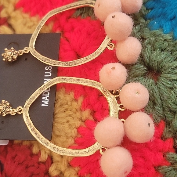 Yochi Organic Hoops With Pompoms - Picture 2 of 4